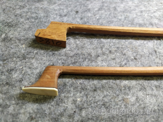 Detalle de construcción de arcos de violín